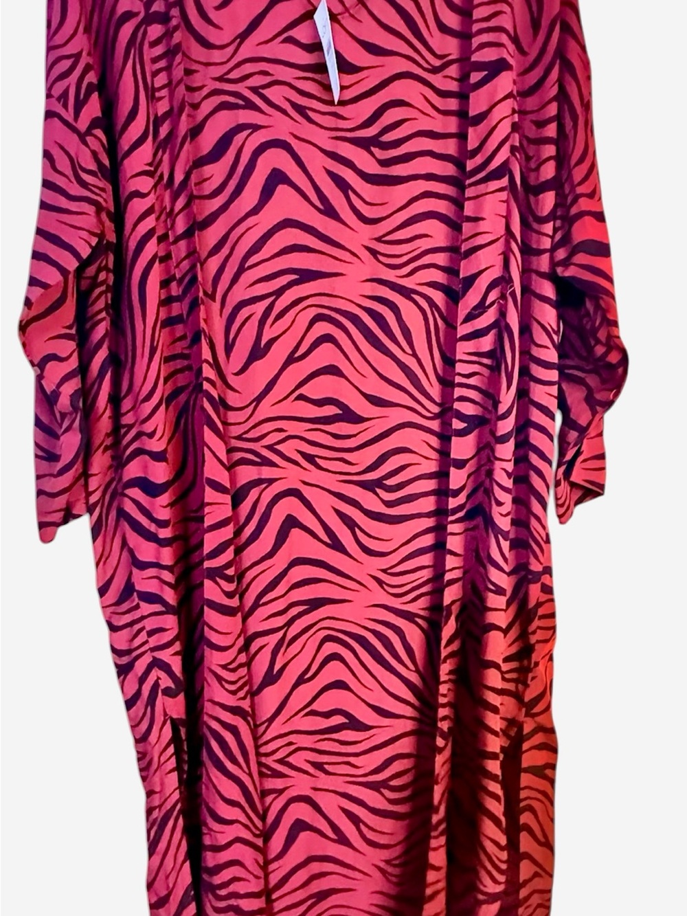 LOFT Rust and Black Zebra-Print Swim Coverup